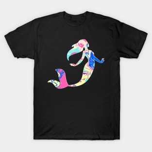 Color abstraction in mermaid silhouette T-Shirt